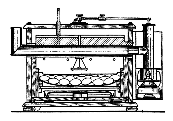 Схема одной из первых конструкций инкубатора с керосиновым обогревом и автоматической регуляцией температуры